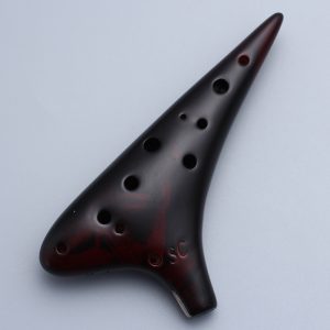 Solid Black Resin 12-Hole Alto C Ocarina – Beginner Friendly