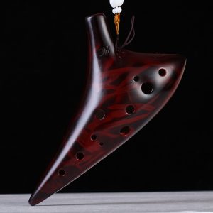 Matte Black Alto C Ocarina – 12 Holes for Smooth Control